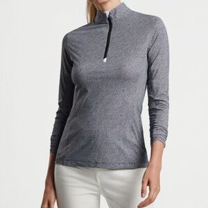 NEW PETER MILLAR BLACK Hexagons Print Sun Shirt